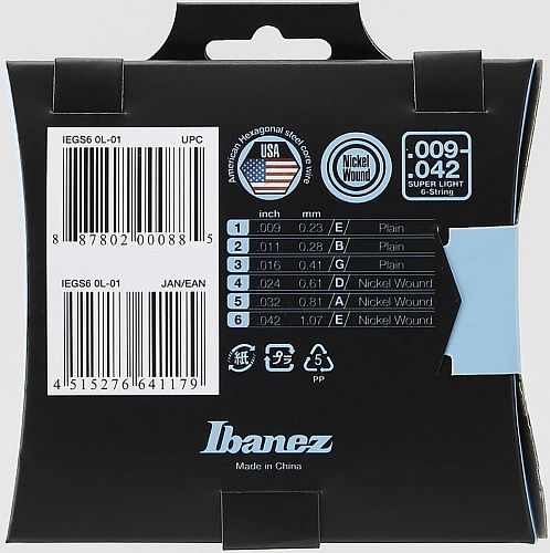 Ibanez IEGS6 (9-42) Комплект струн для электрогитары.